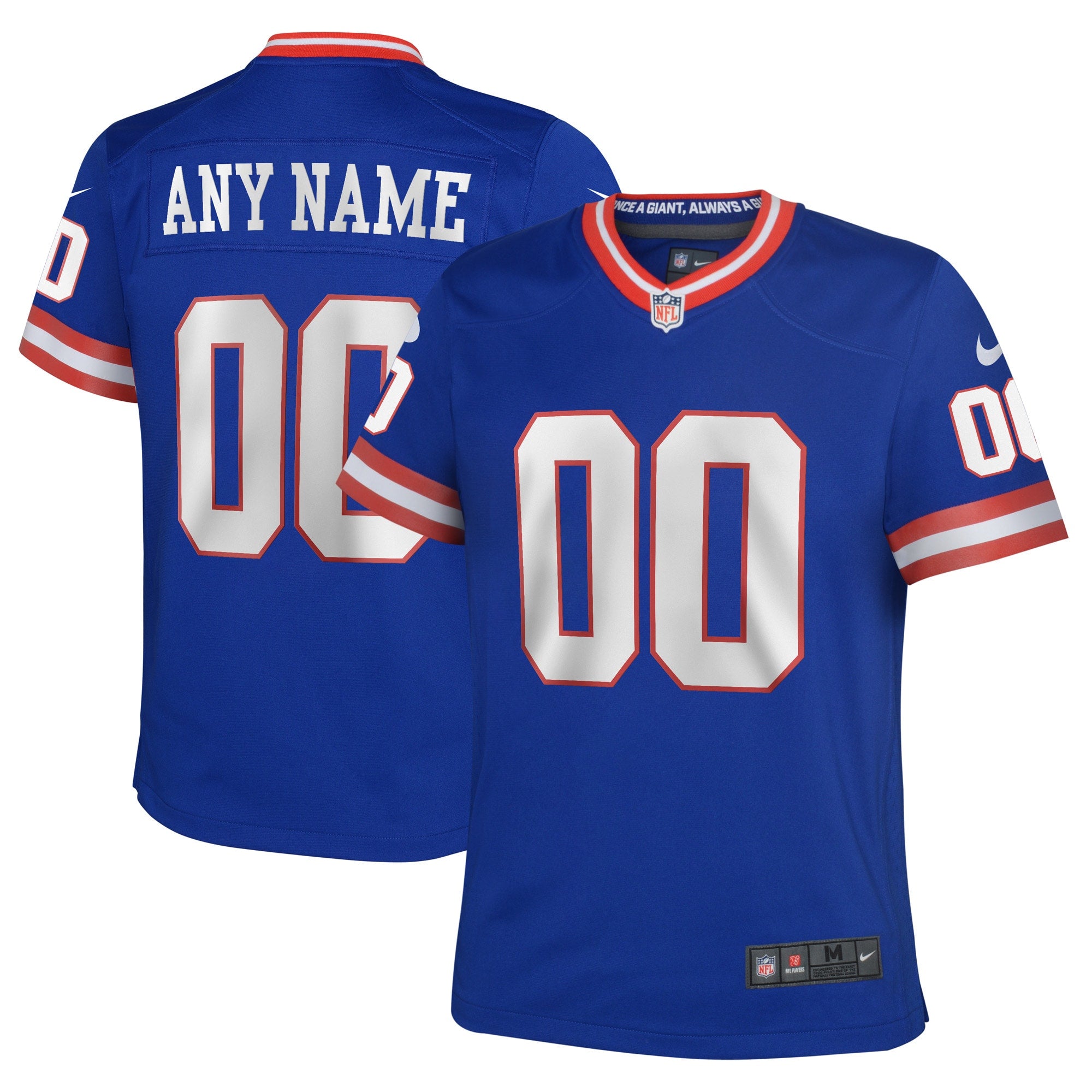 New York Giants Nike Youth Classic Custom Game Jersey Royal