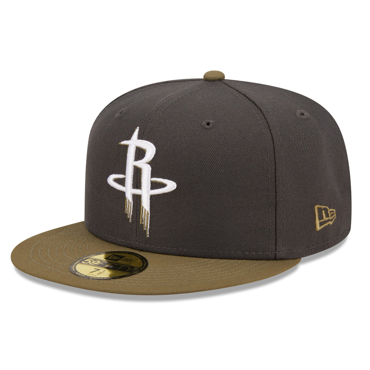 Houston Rockets New Era Two-Tone 59FIFTY Fitted Hat - Charcoal/Olive