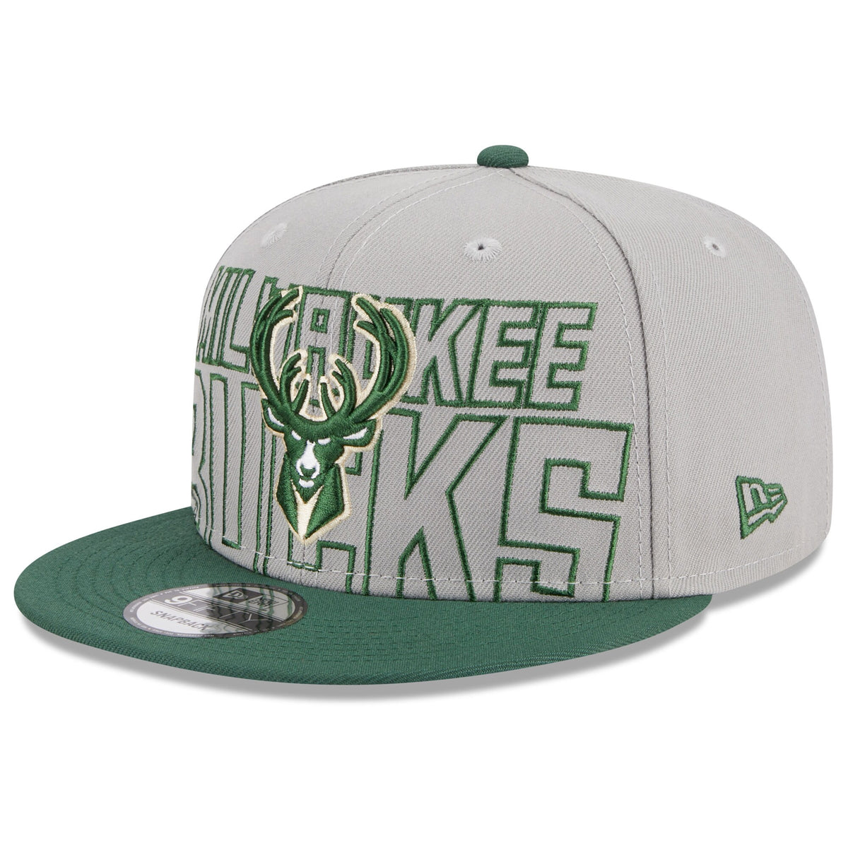 Milwaukee Bucks New Era 2023 NBA Draft Two-Tone 9FIFTY Snapback Hat - Gray/Hunter Green