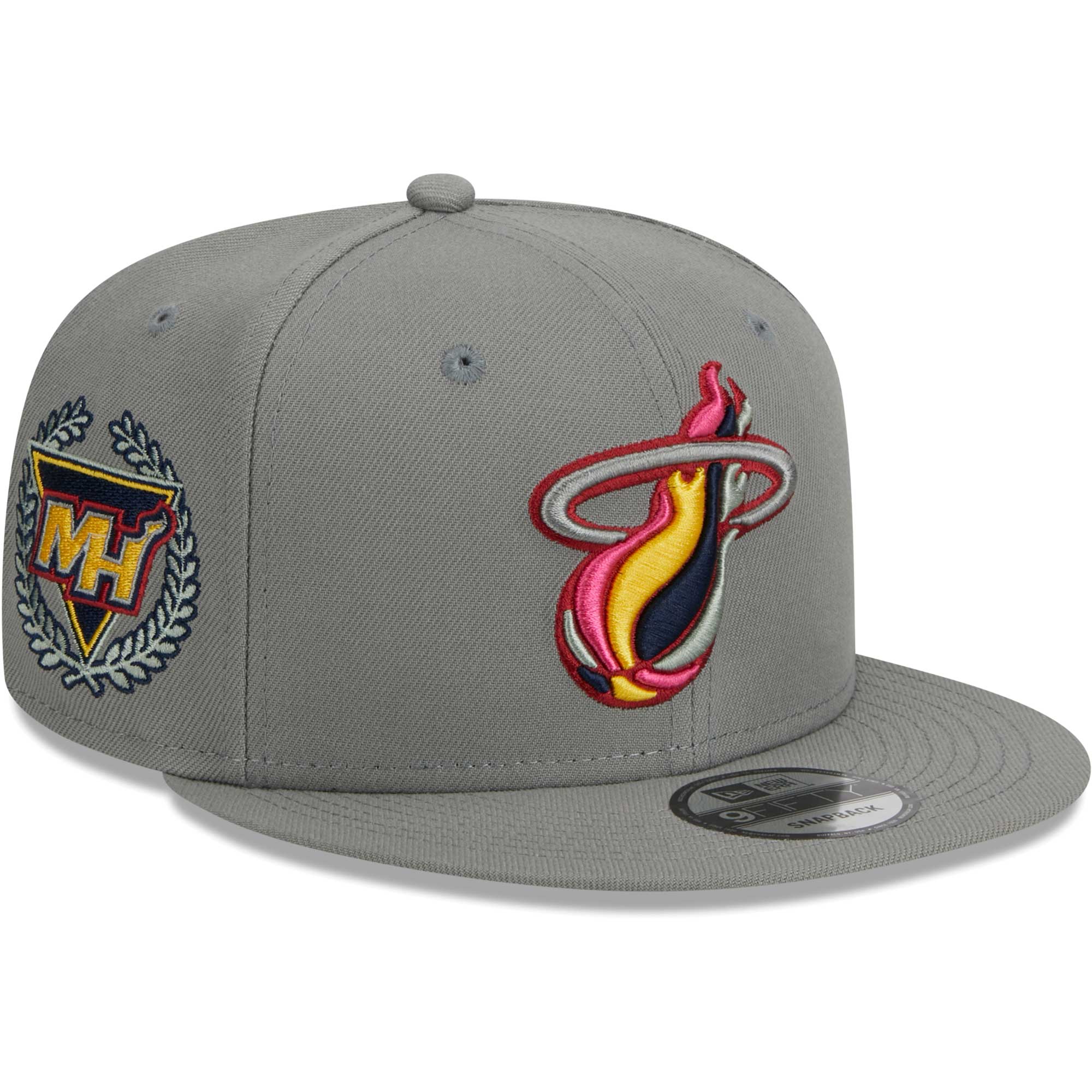 Miami Heat New Era Color Pack 9FIFTY Snapback Hat - Gray