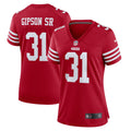 Women s Nike Tashaun Gipson Sr. Scarlet San Francisco 49ers Home Game Player Jersey