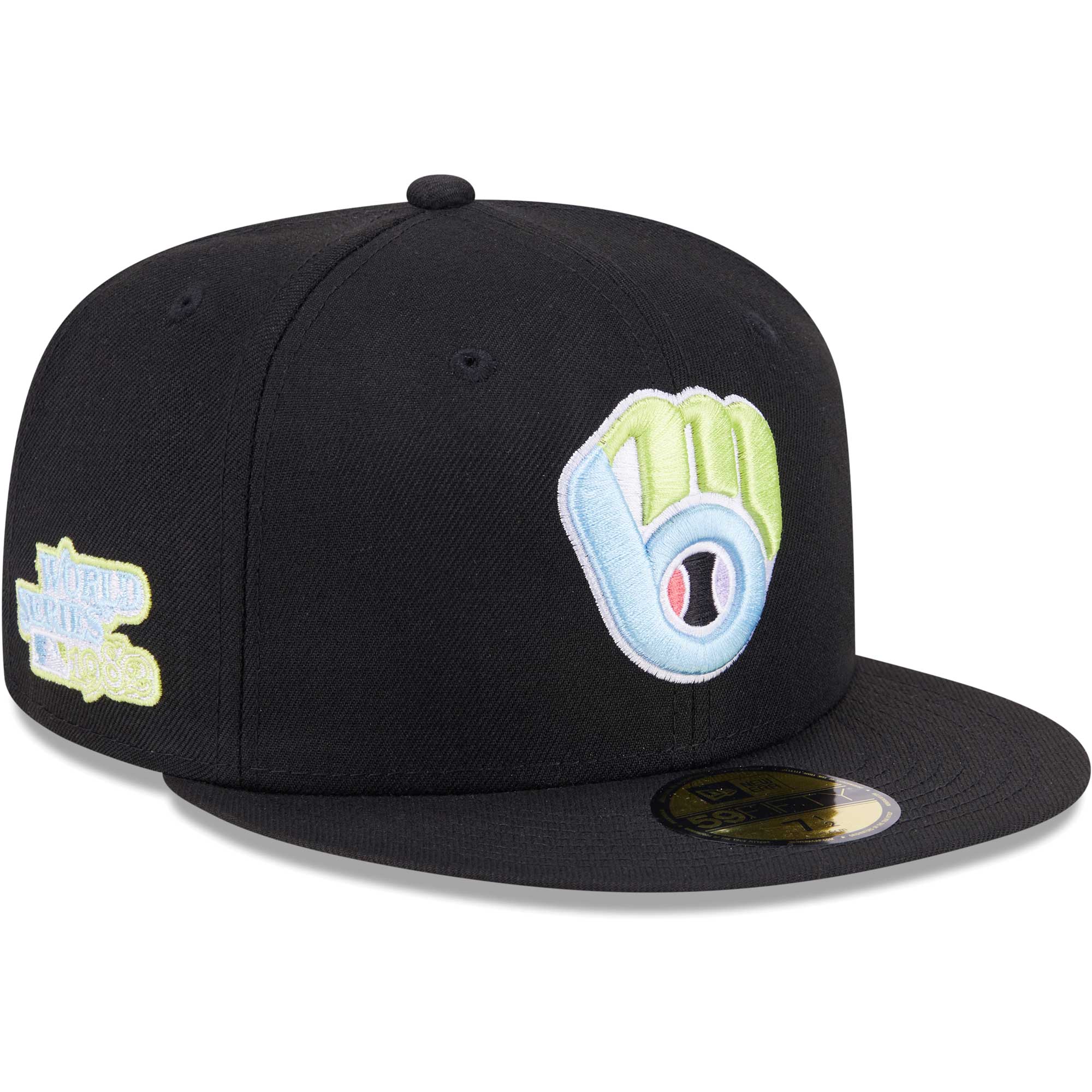 Milwaukee Brewers New Era Multi-Color Pack 59FIFTY Fitted Hat - Black