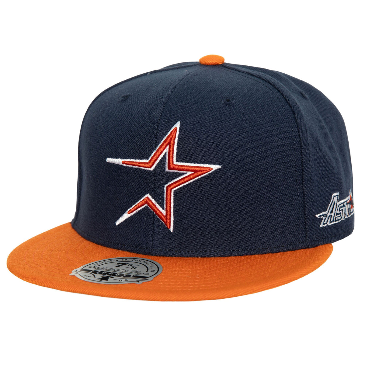 Houston Astros Mitchell & Ness Bases Loaded Fitted Hat - Navy/Orange