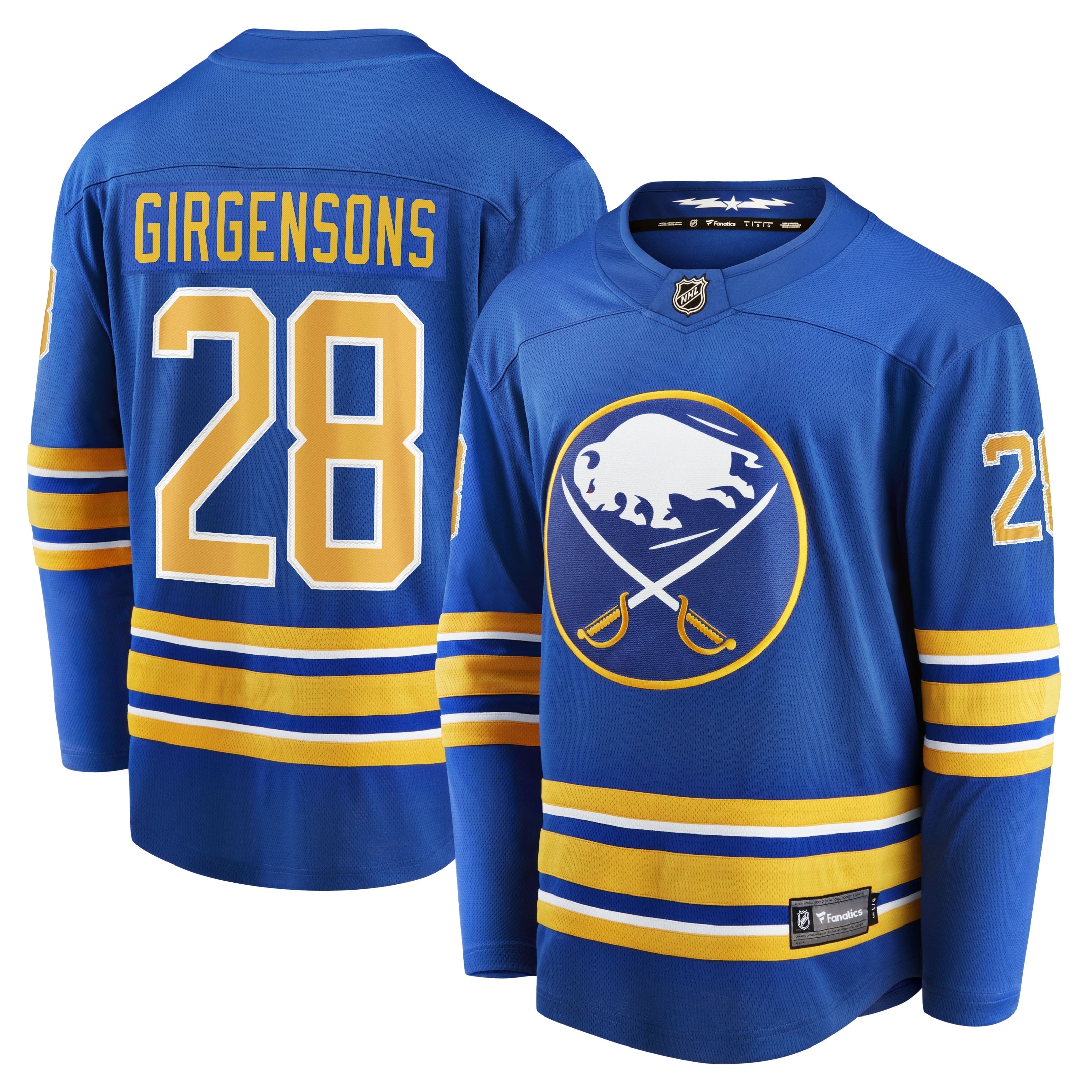 Men's Fanatics Branded Zemgus Girgensons Royal Buffalo Sabres Home Breakaway Player Jersey