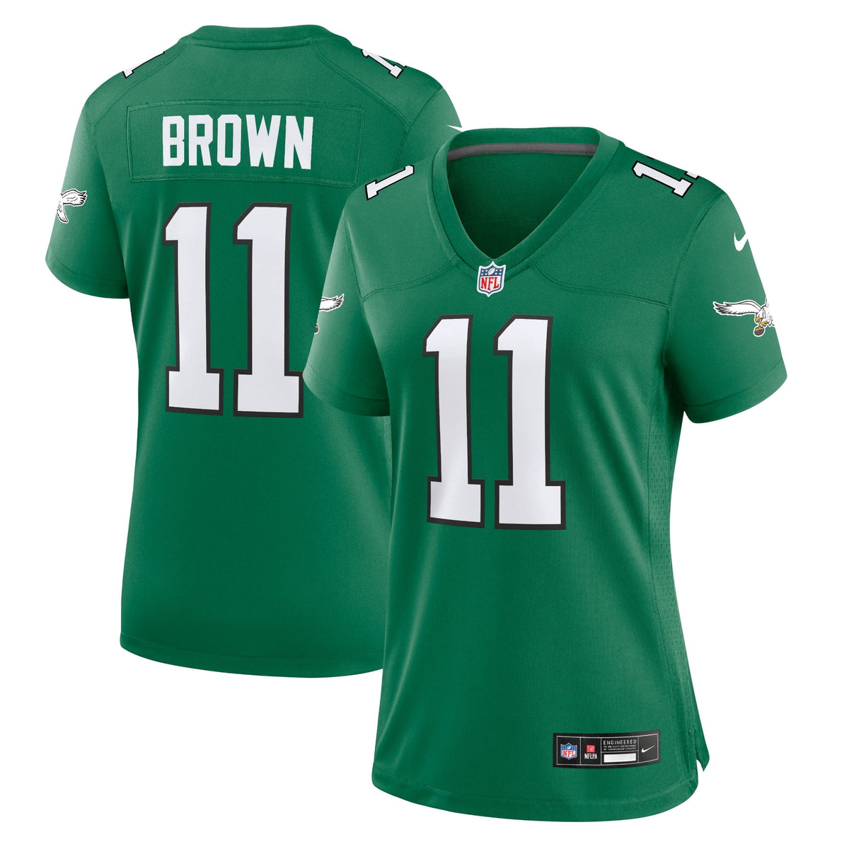Women s Nike A.J. Brown Kelly Green Philadelphia Eagles Alternate Player Game Jersey
