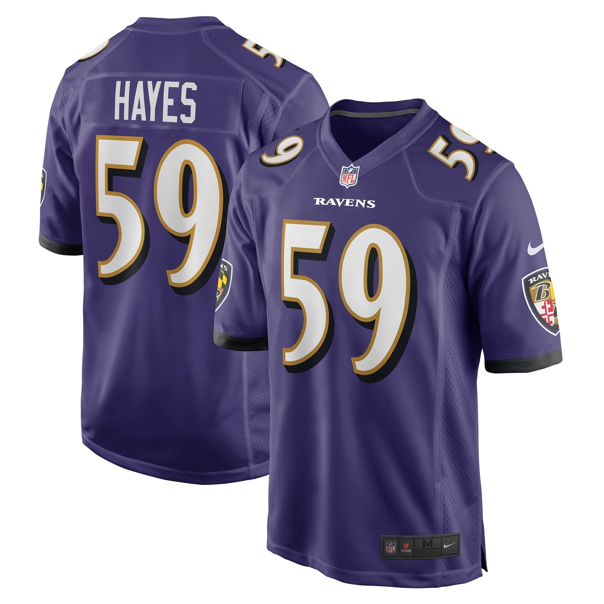 Men s Nike Daelin Hayes Purple Baltimore Ravens Game Jersey