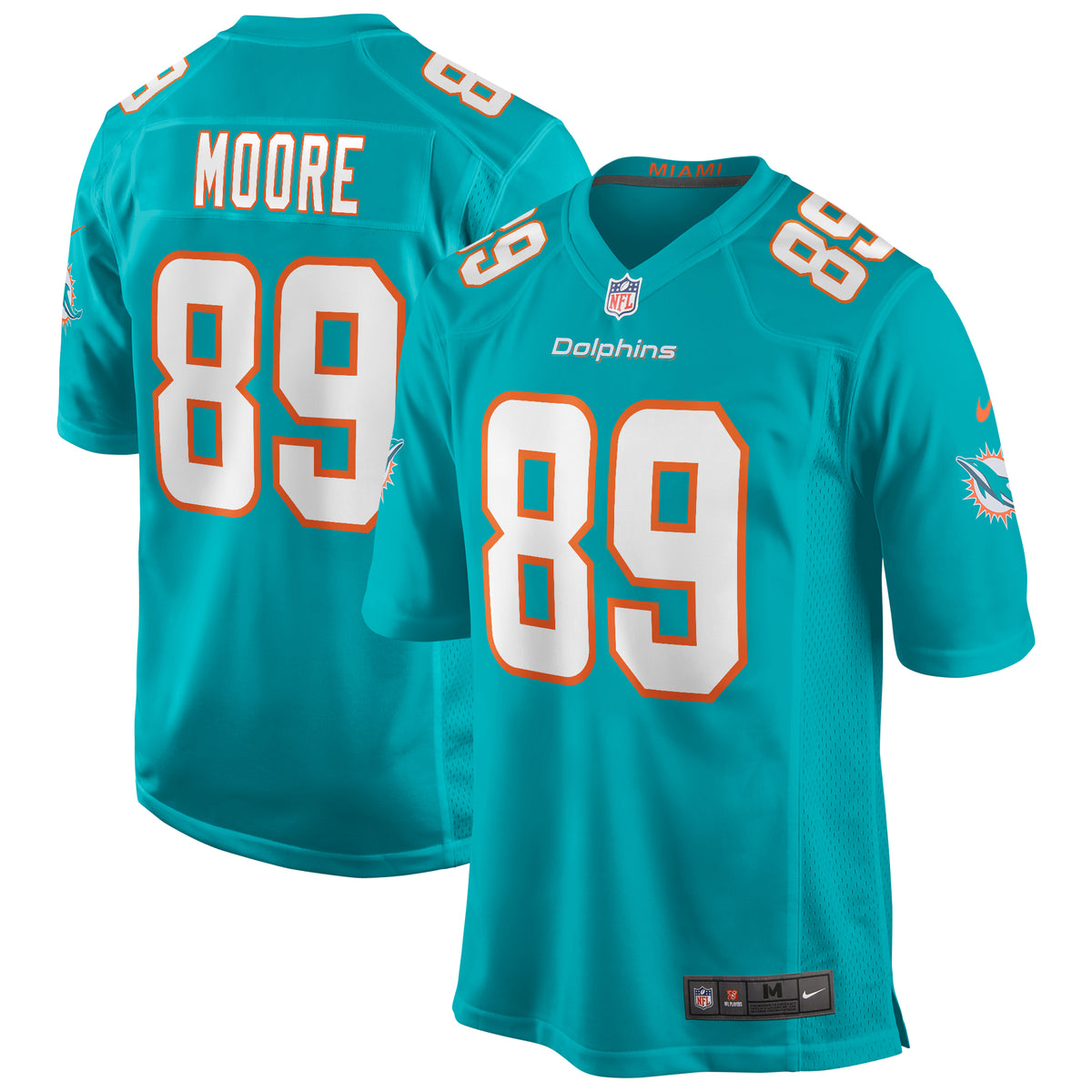 Nat Moore Miami Dolphins Nike Game Retired Player Jersey   Aqua