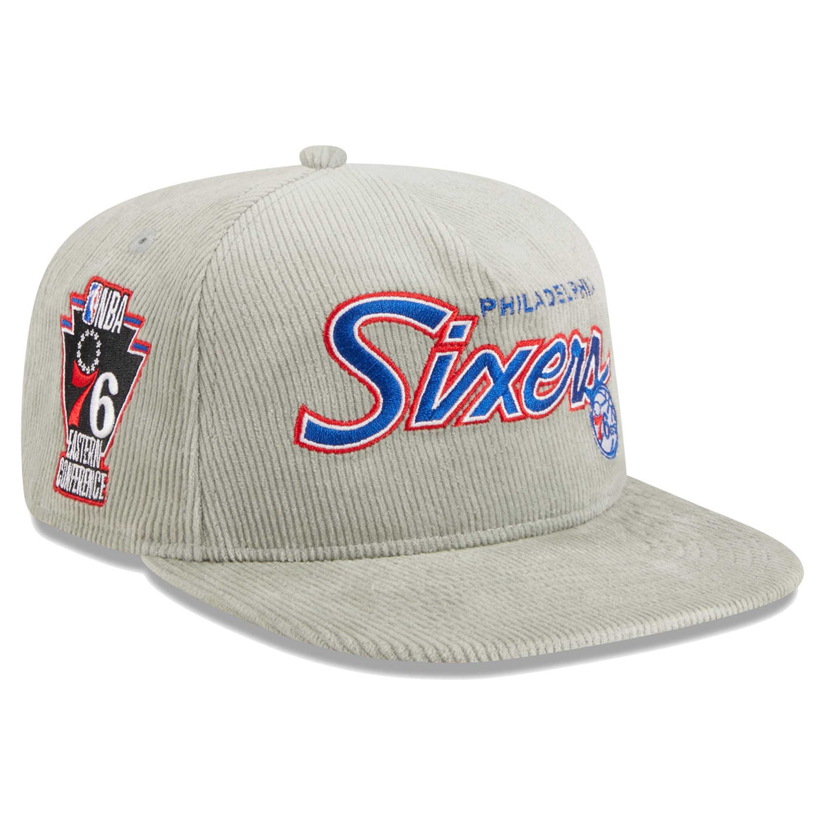 Philadelphia 76ers New Era The Golfer Corduroy 9FIFTY Snapback Hat - Gray