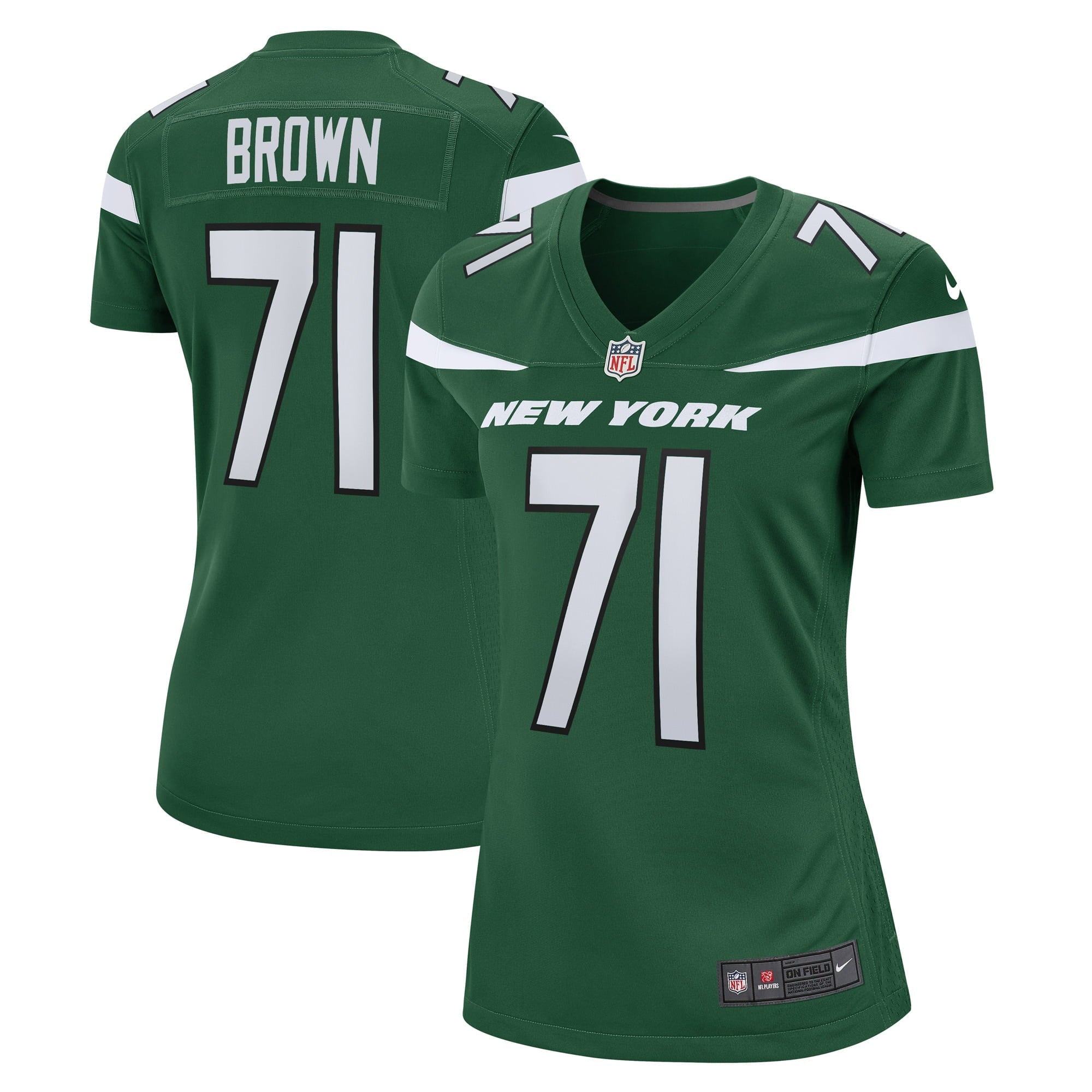 Women s Nike Duane Brown Gotham Green New York Jets Game Player Jersey