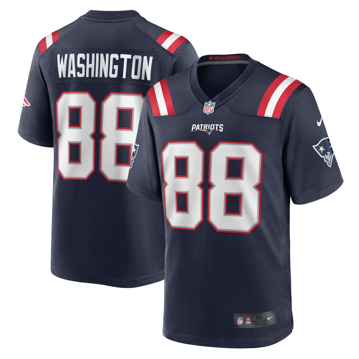 Men s Nike Scotty Washington Navy New England Patriots Home Game Player Jersey