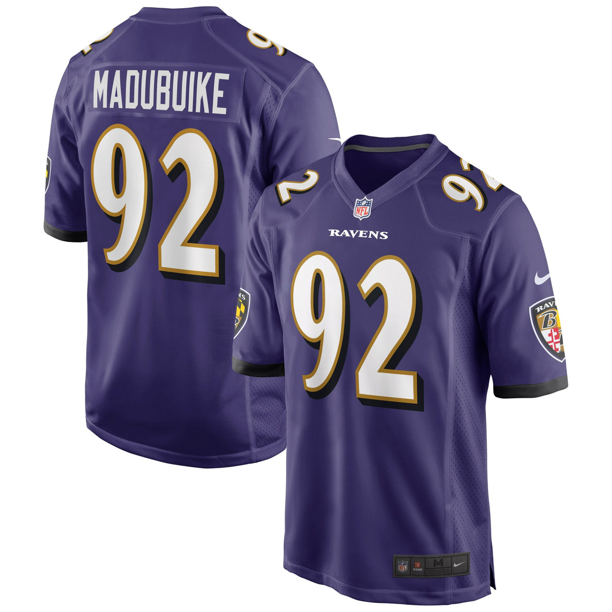 Justin Madubuike Baltimore Ravens Nike Game Player Jersey   Purple