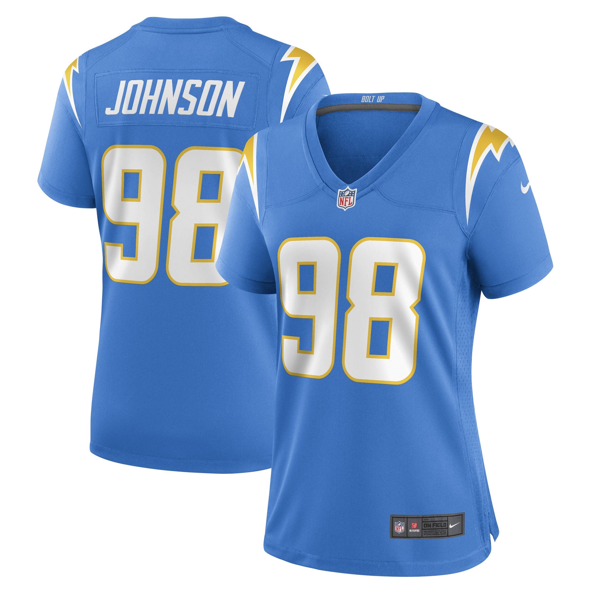 Austin Johnson Los Angeles Chargers Nike Women s Game Player Jersey   Powder Blue