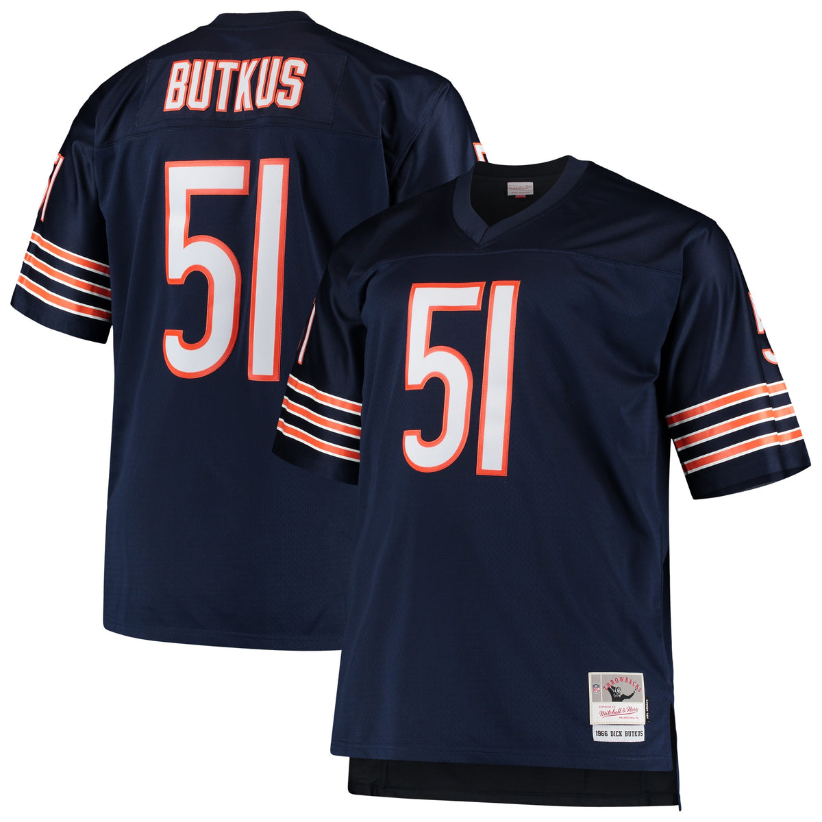 Dick Butkus Chicago Bears Mitchell   Ness Big   Tall 1966 Retired Player Replica Jersey   Navy