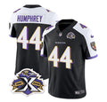 Men s Baltimore Ravens Marlon Humphrey Black White 2023 F.U.S.E With Patch Throwback Vapor Limited Stitched Jersey