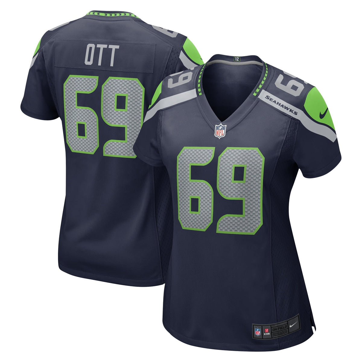 Women s Nike Tyler Ott College Navy Seattle Seahawks Game Jersey