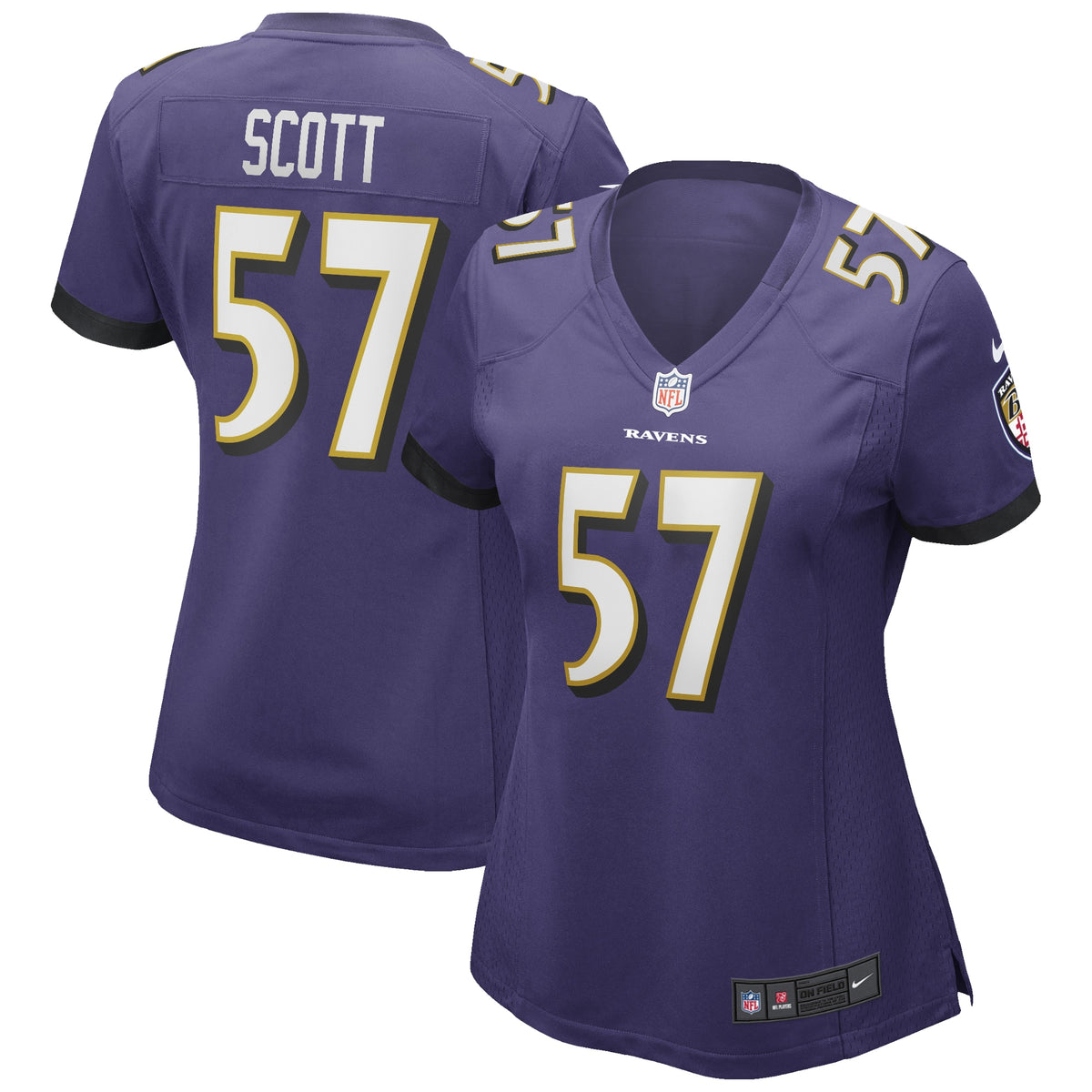 Bart Scott Baltimore Ravens Nike Women s Game Retired Player Jersey   Purple