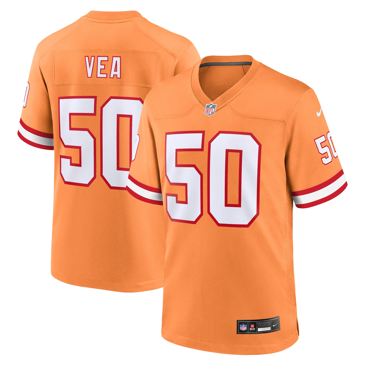 Vita Vea Tampa Bay Buccaneers Nike Throwback Game Jersey   Orange