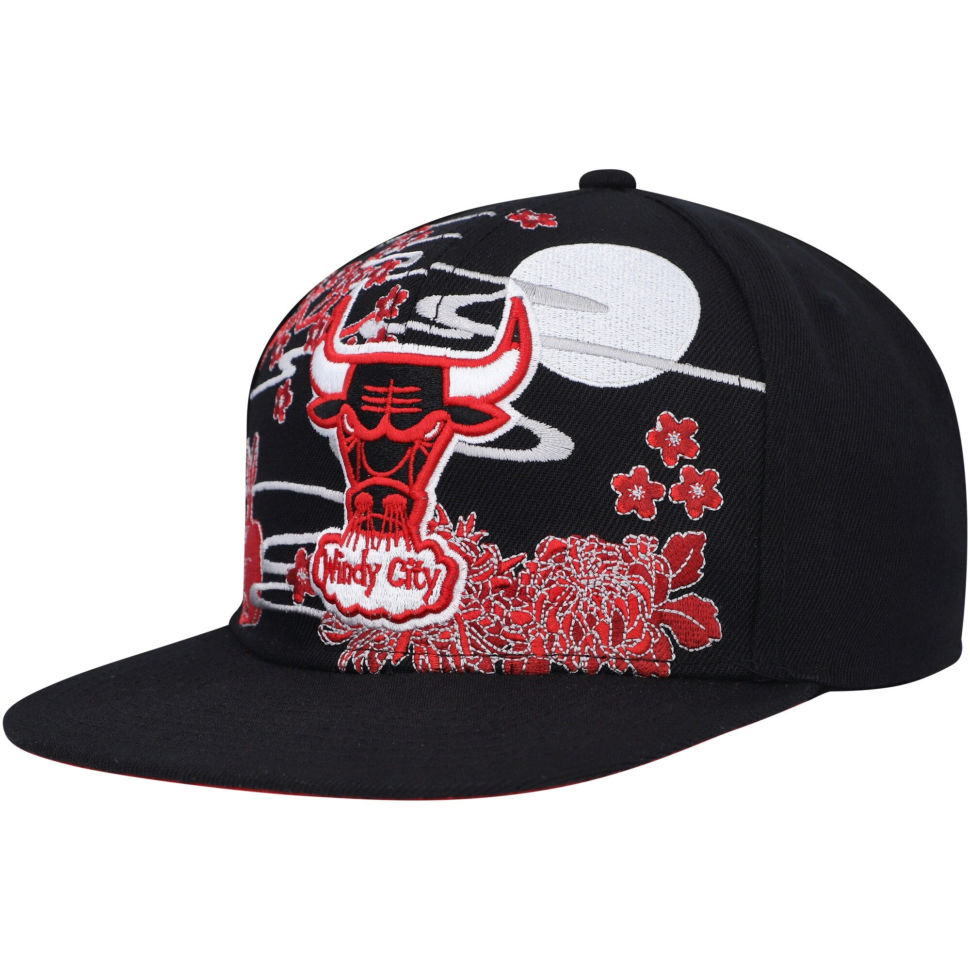 Chicago Bulls Mitchell & Ness Hardwood Classics Asian Heritage Scenic Snapback Hat - Black