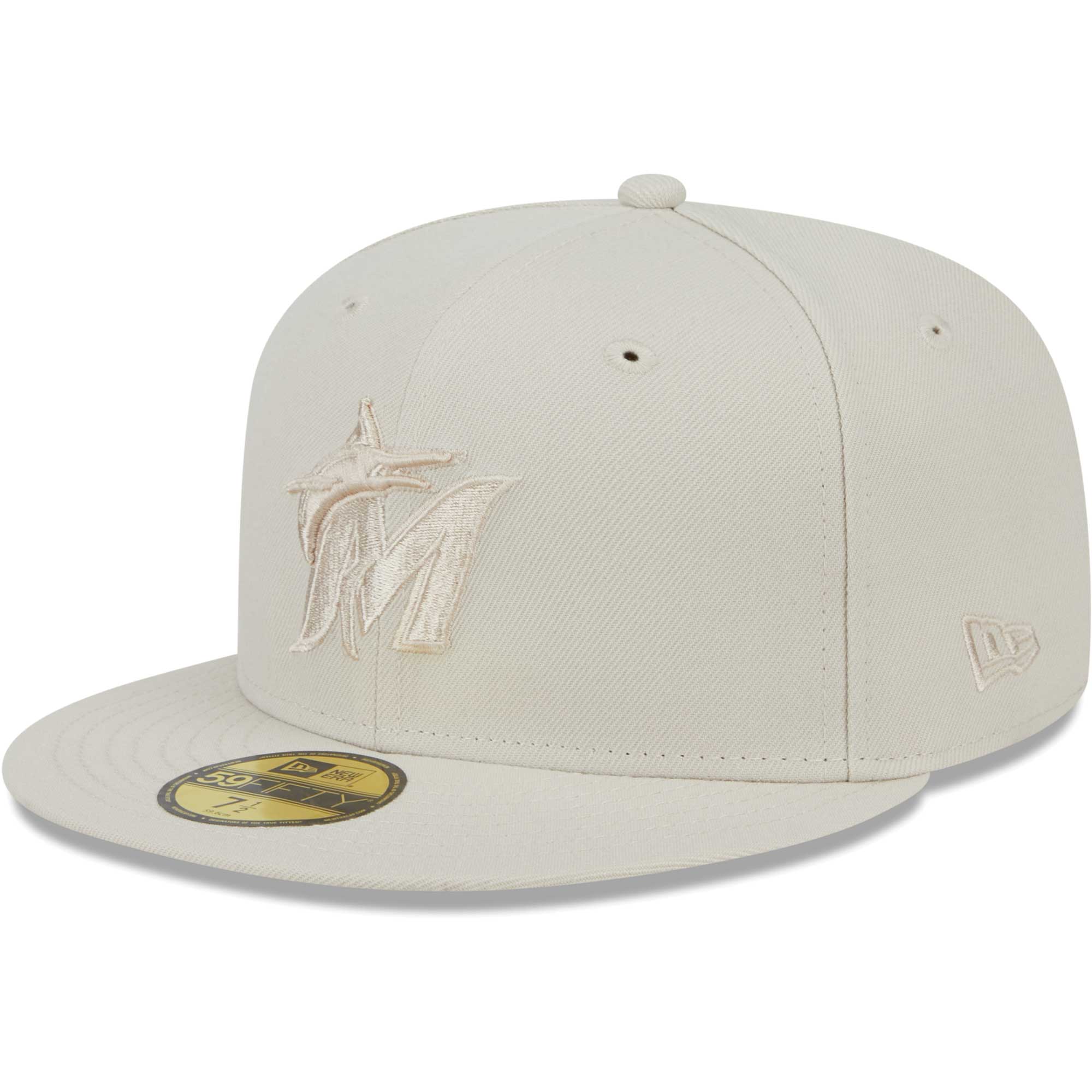 Miami Marlins New Era Tonal 59FIFTY Fitted Hat - Khaki