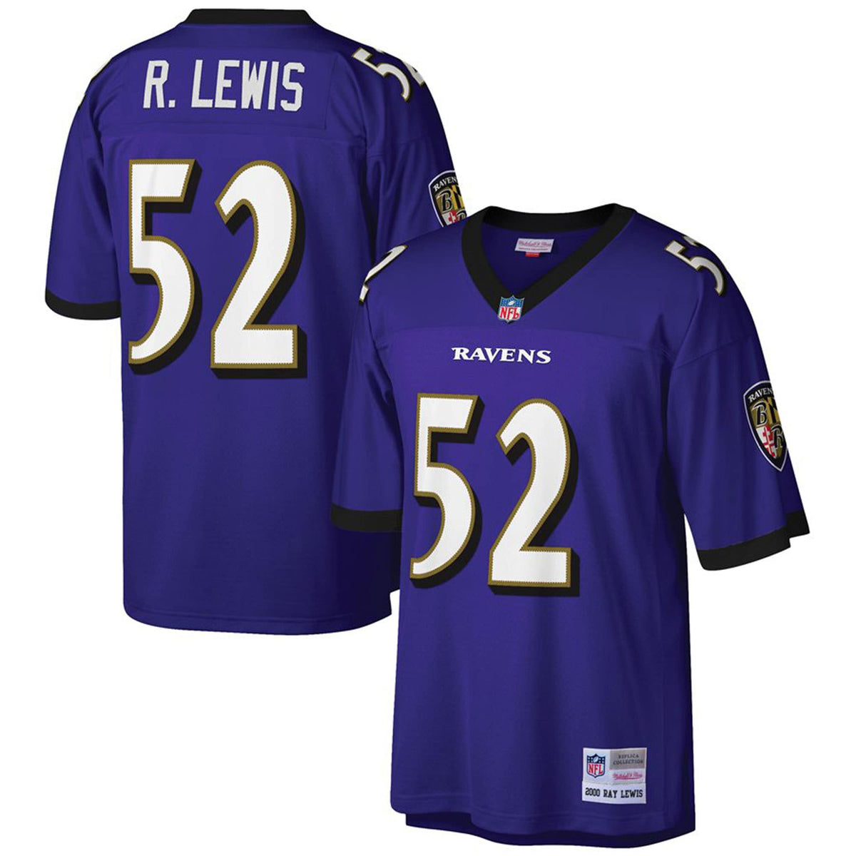 Ray Lewis Baltimore Ravens Mitchell   Ness Big   Tall 2000 Retired Player Replica Jersey   Purple