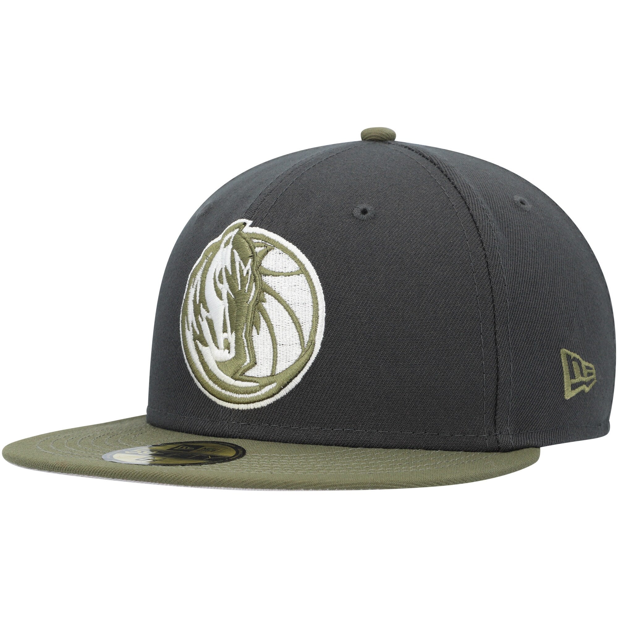 Dallas Mavericks New Era Two-Tone 59FIFTY Fitted Hat - Charcoal/Olive