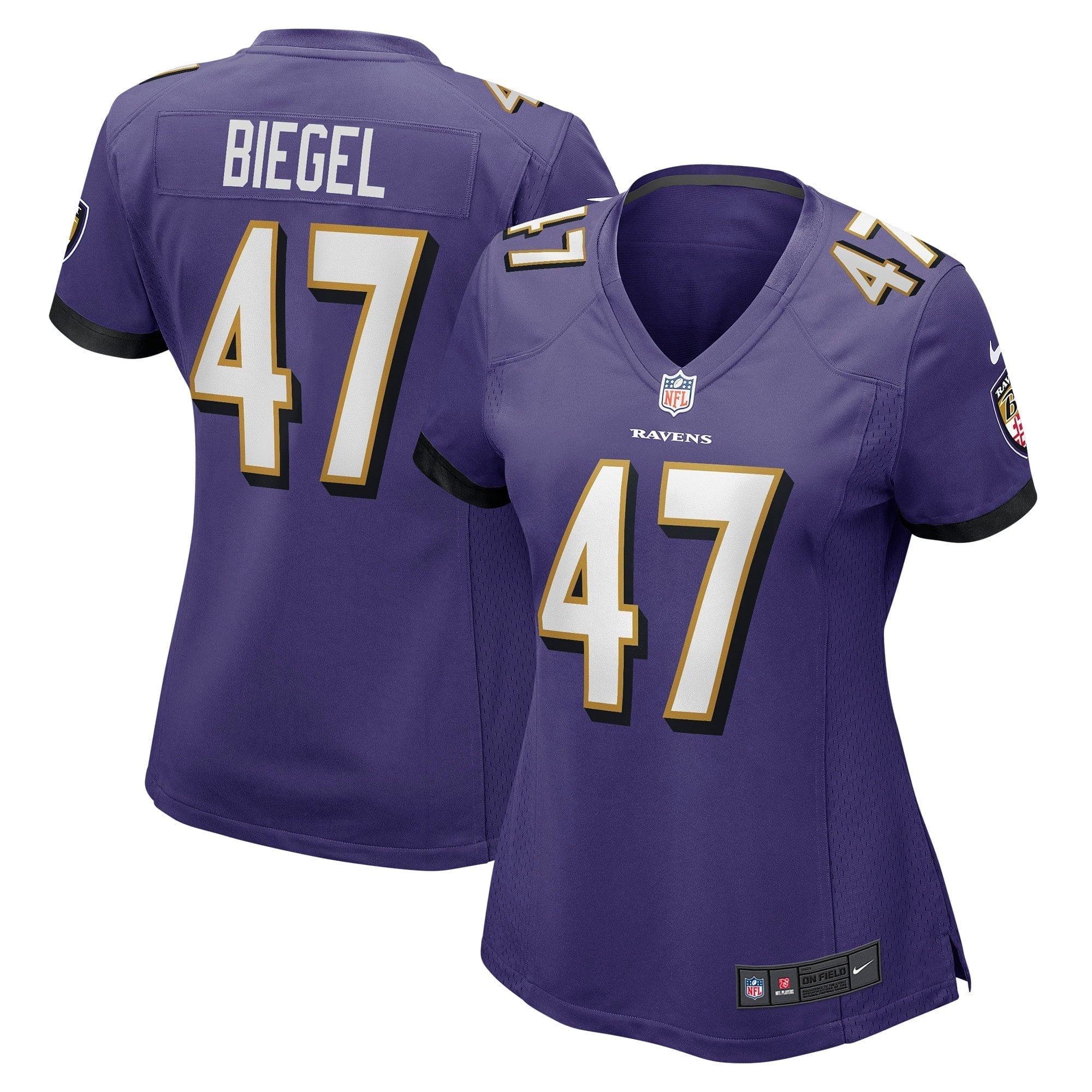 Women s Nike Vince Biegel Purple Baltimore Ravens Player Game Jersey