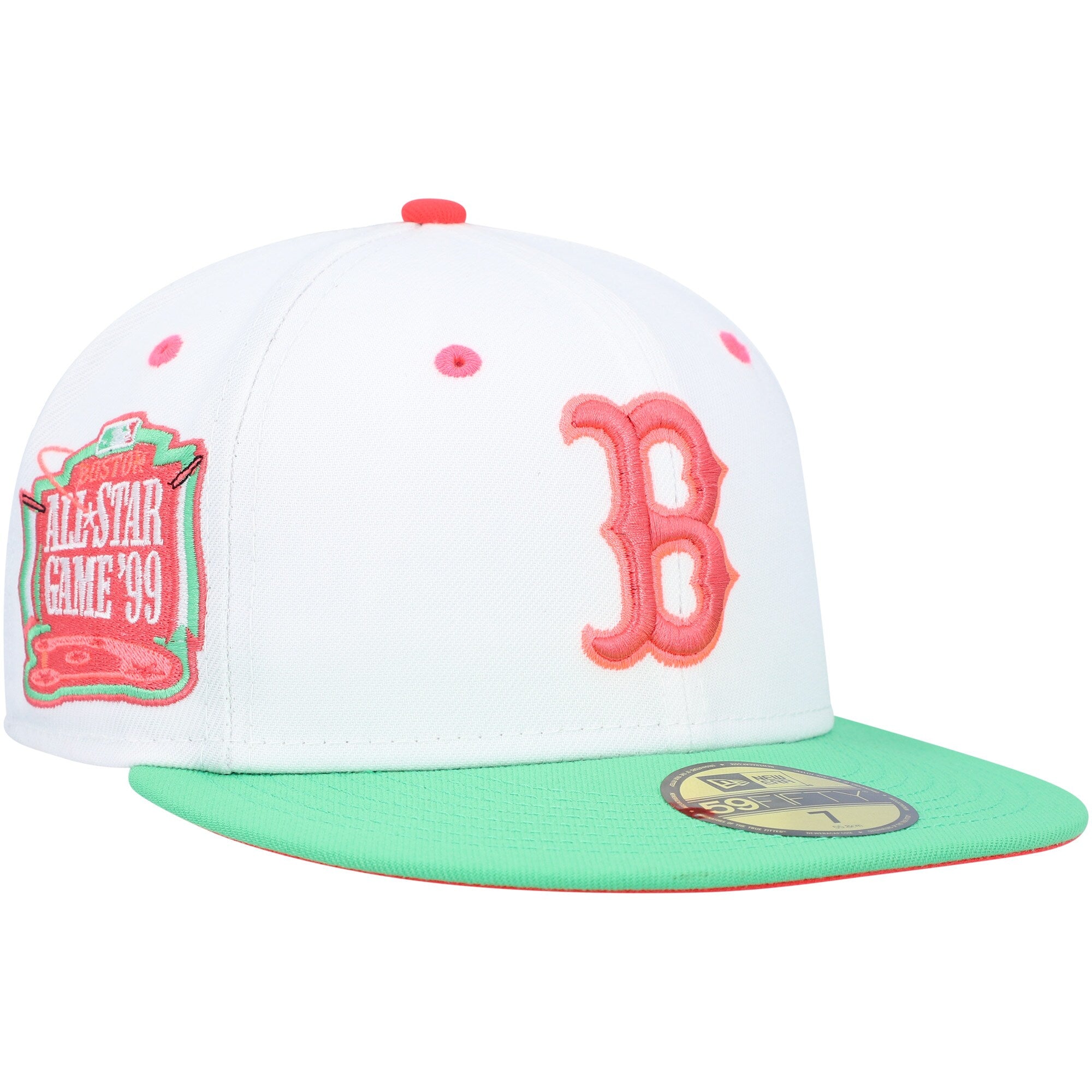 Boston Red Sox New Era 1999 MLB All-Star Game Watermelon Lolli 59FIFTY Fitted Hat - White/Green