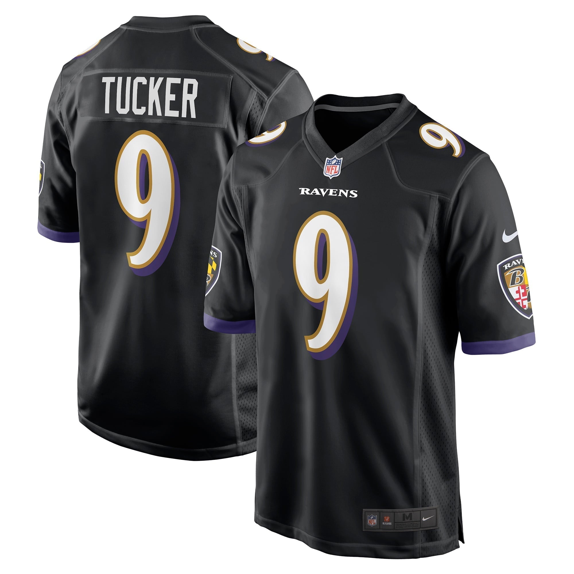 Men s Nike Justin Tucker Black Baltimore Ravens Player Game Jersey