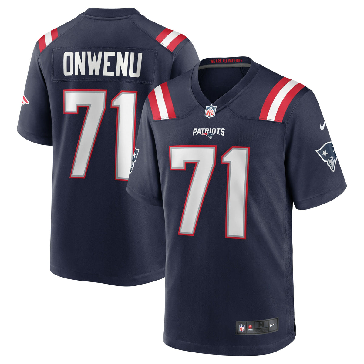 Mike Onwenu New England Patriots Nike Team Game Jersey   Navy