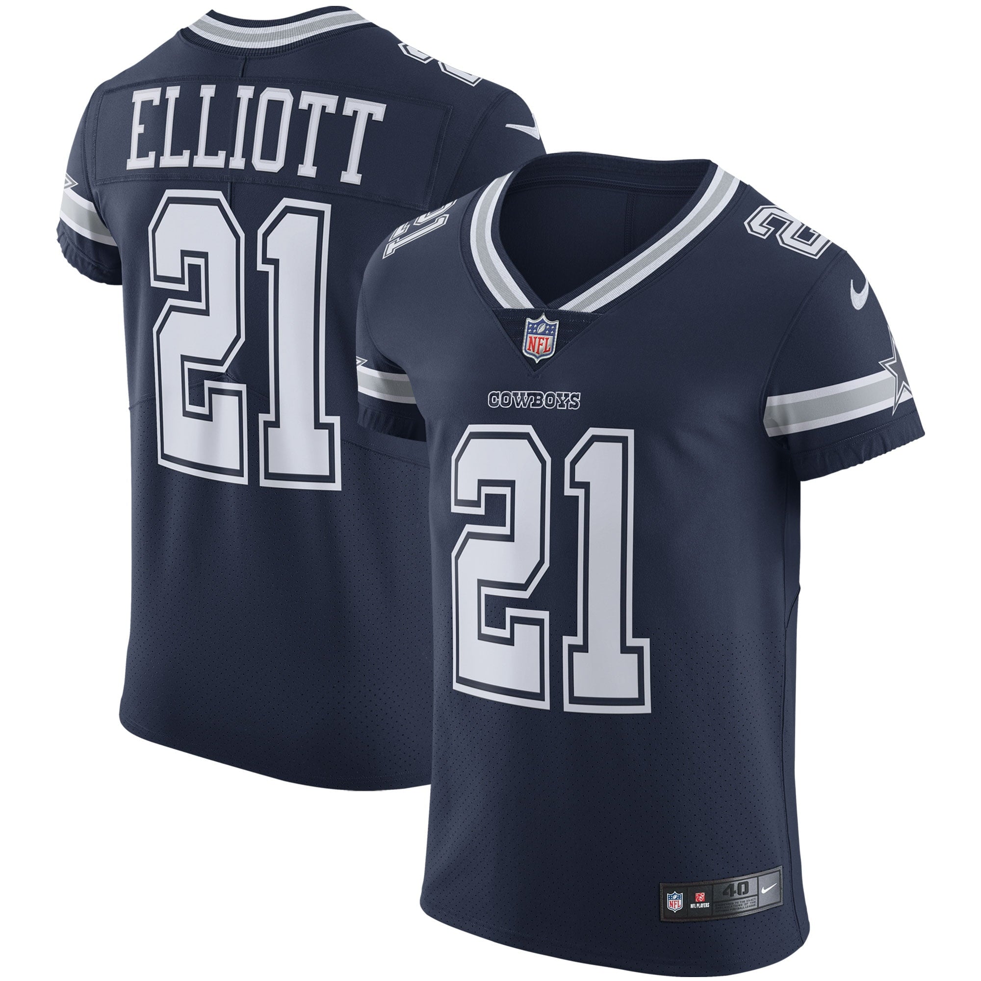 Men s Nike Ezekiel Elliott Navy Dallas Cowboys Vapor Elite Jersey