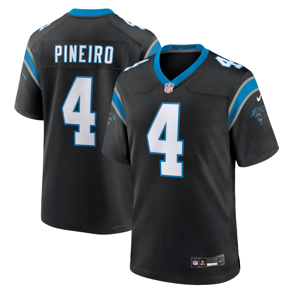 Eddy Pineiro Carolina Panthers Nike Team Game Jersey   Black
