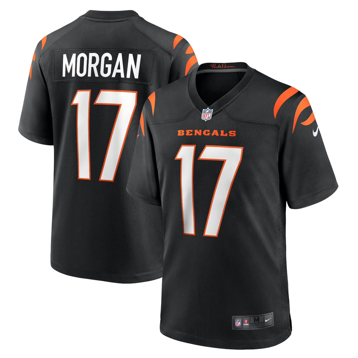 Men s Nike Stanley Morgan Black Cincinnati Bengals Player Game Jersey
