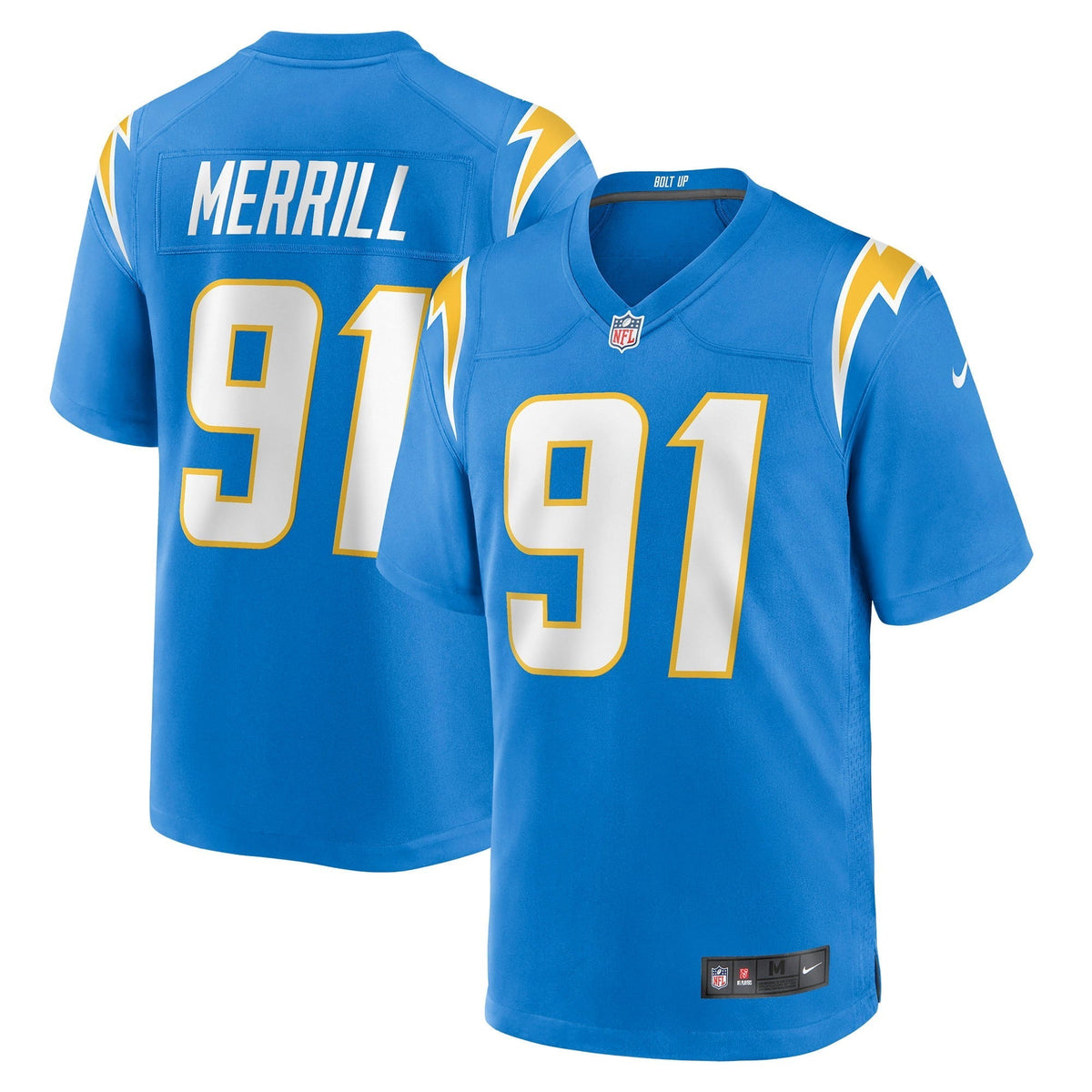 Men s Nike Forrest Merrill Powder Blue Los Angeles Chargers Player Game Jersey