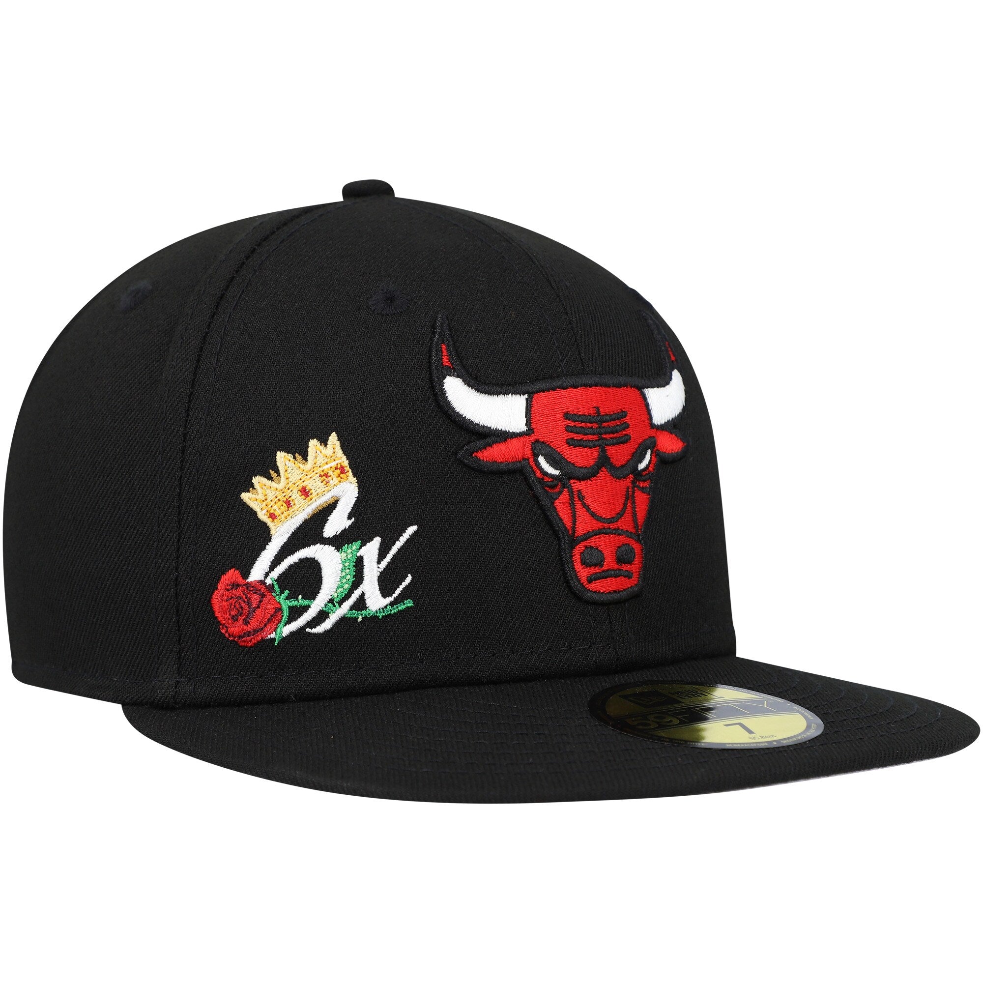 Chicago Bulls New Era Crown Champs 59FIFTY Fitted Hat - Black