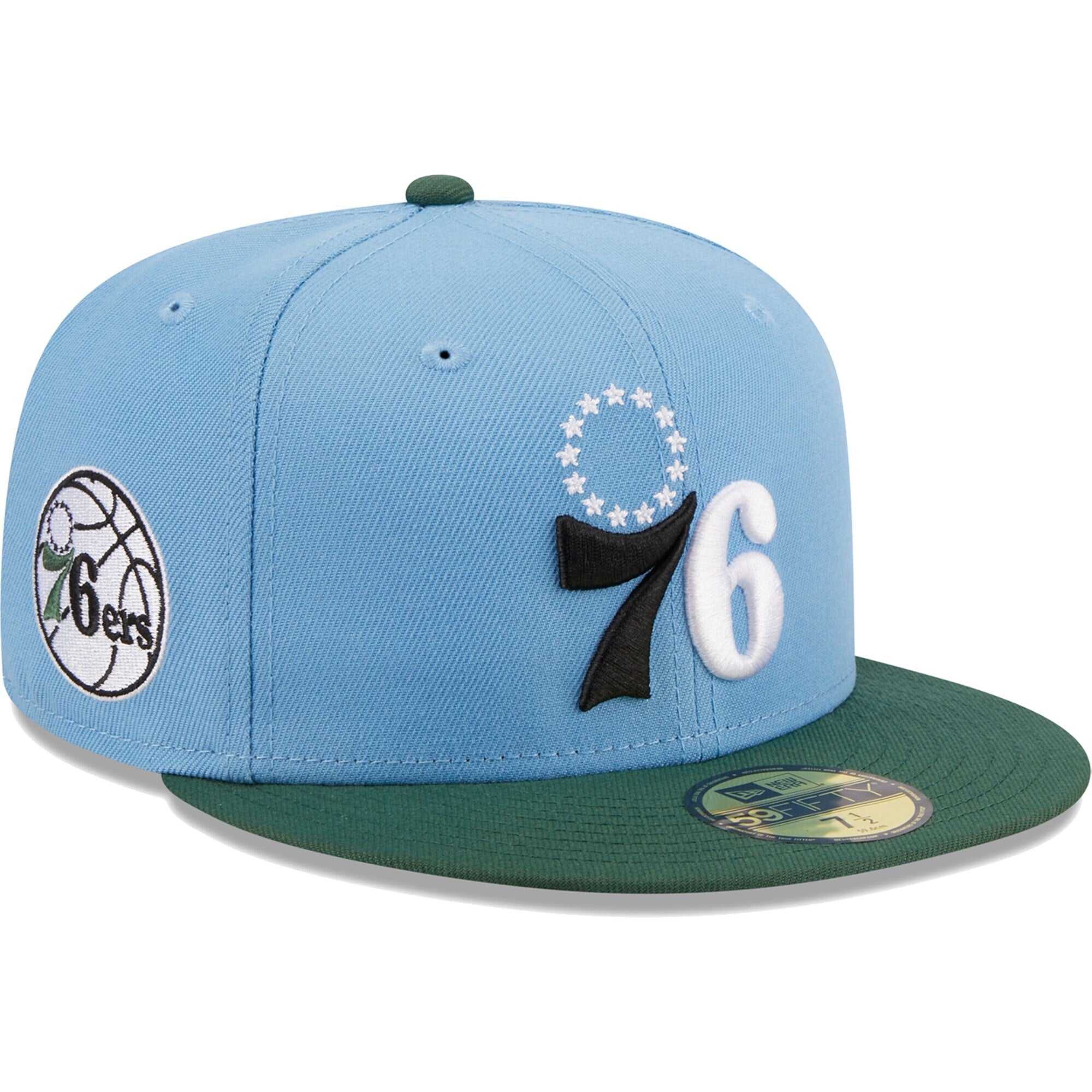 Philadelphia 76ers New Era Two-Tone 59FIFTY Fitted Hat - Light Blue/Green