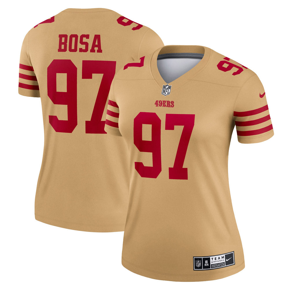 Women s San Francisco 49ers Nick Bosa Team Inverted Legend Jersey Gold