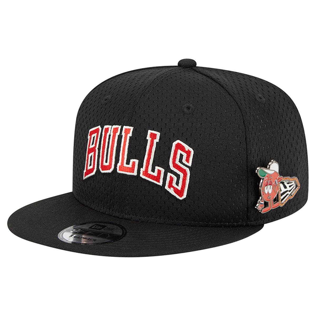 Chicago Bulls New Era Post-Up Pin Mesh 9FIFTY Snapback Hat - Black