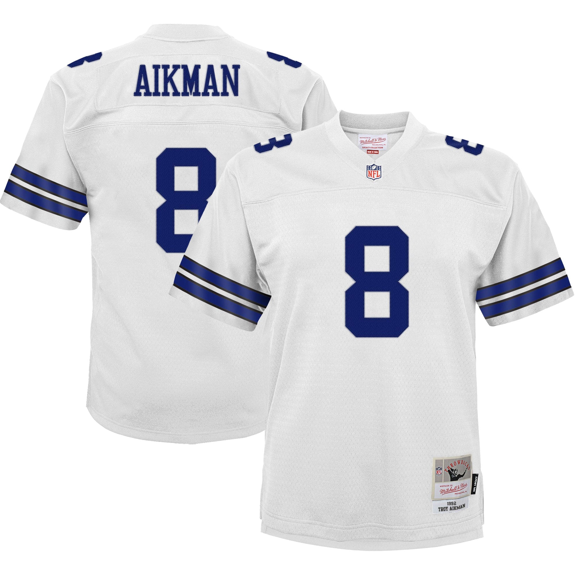 Troy Aikman Dallas Cowboys Mitchell   Ness Youth Retired Player Legacy Jersey   White