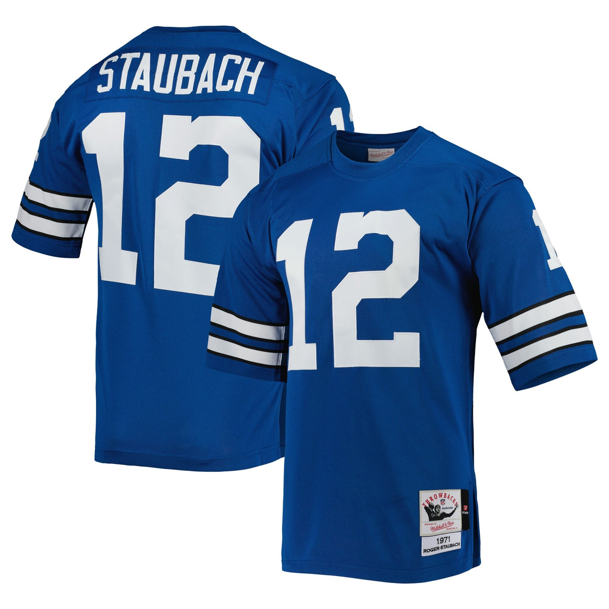 Roger Staubach Dallas Cowboys Mitchell   Ness 1971 Authentic Throwback Retired Player Jersey   Blue