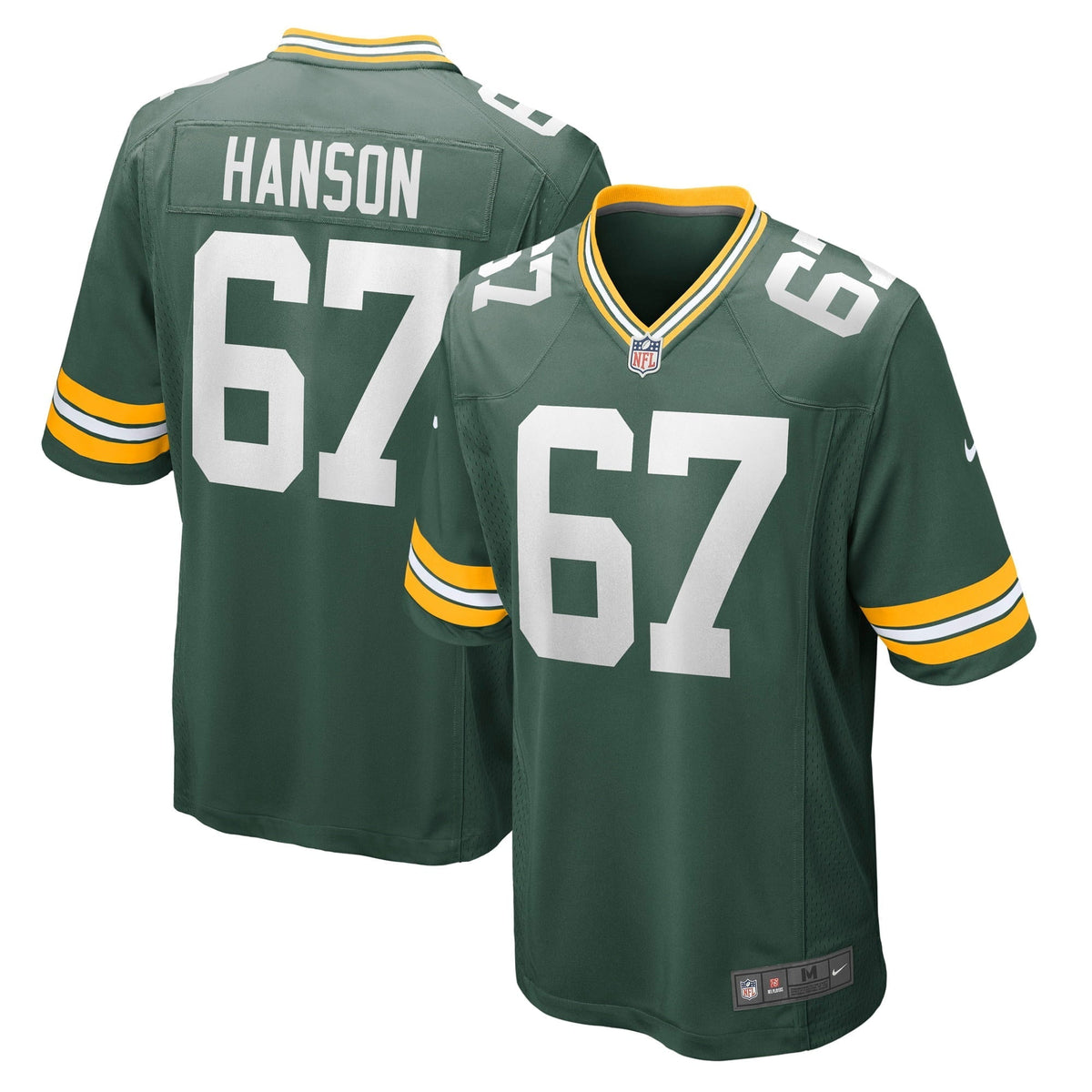 Men s Nike Jake Hanson Green Green Bay Packers Game Jersey
