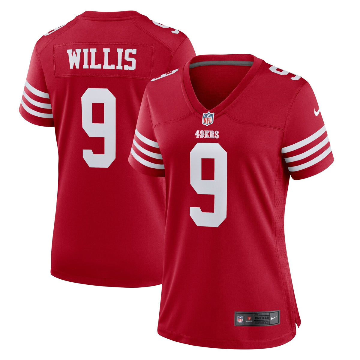 Women s Nike Brayden Willis Scarlet San Francisco 49ers Team Game Jersey