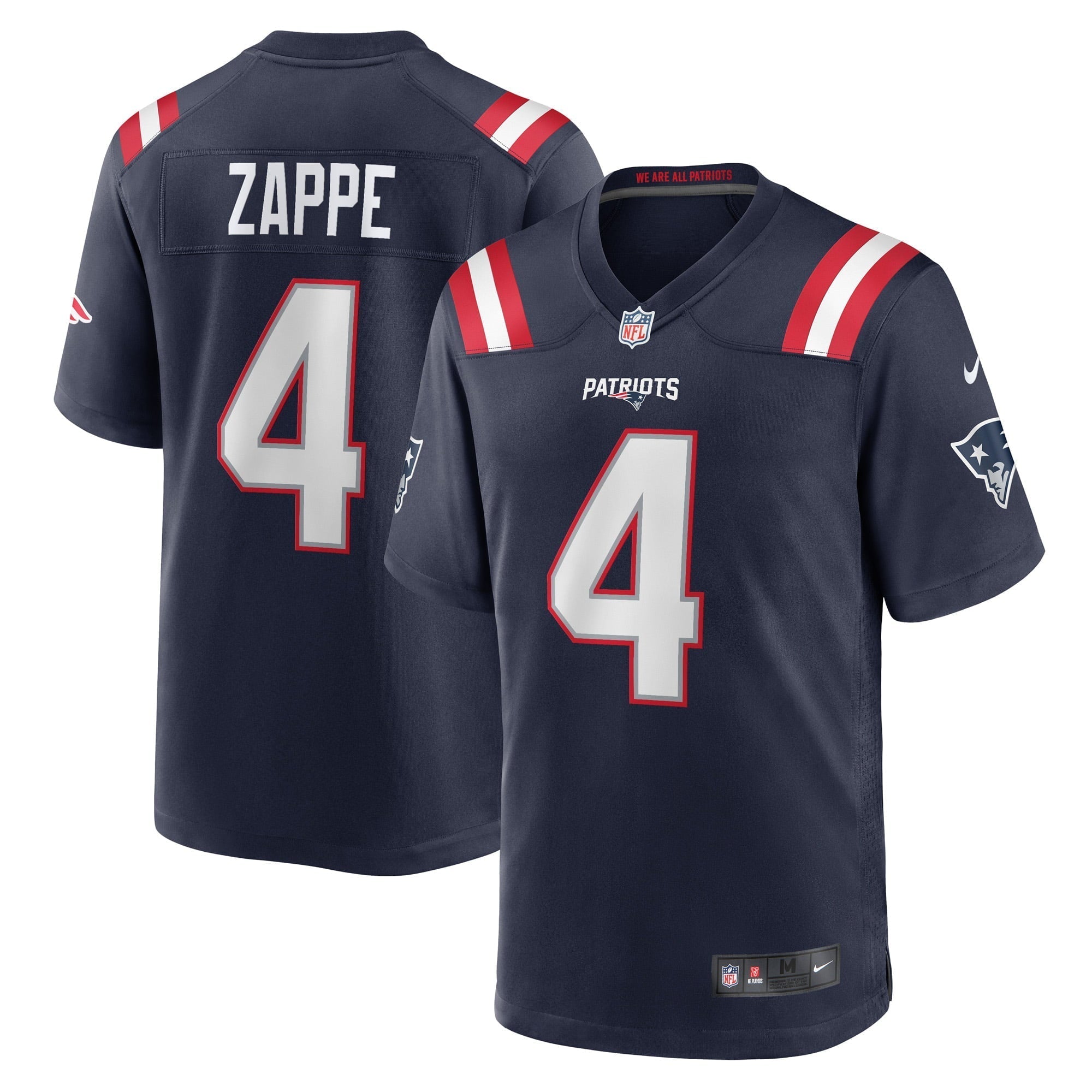 Men s Nike Bailey Zappe Navy New England Patriots Game Player Jersey
