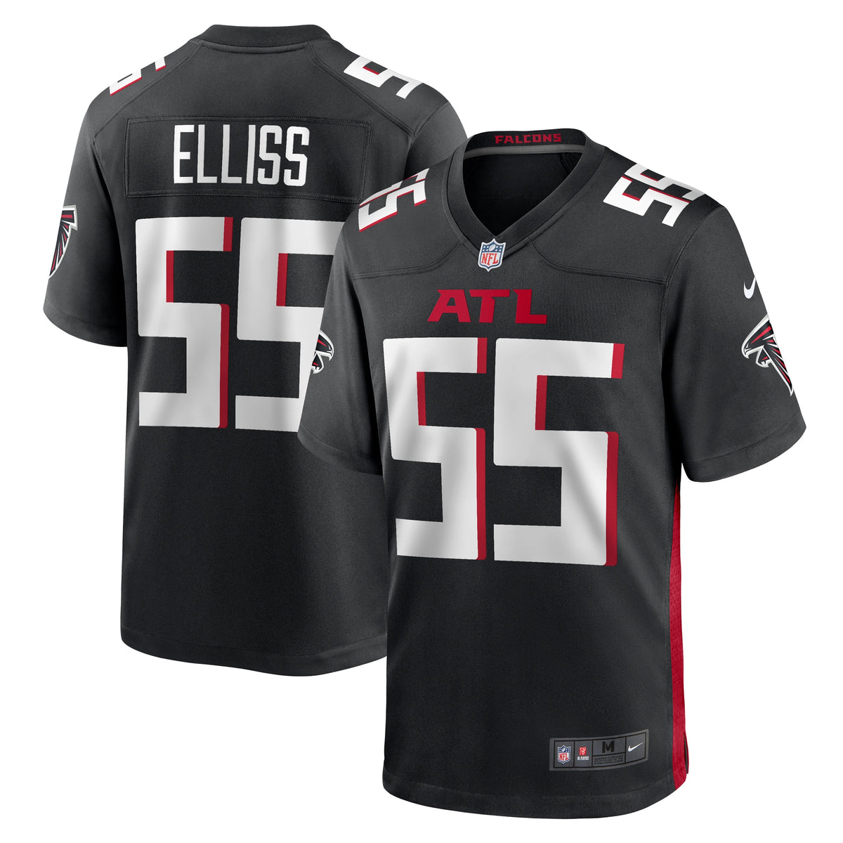 Kaden Elliss Atlanta Falcons Nike Game Player Jersey   Black