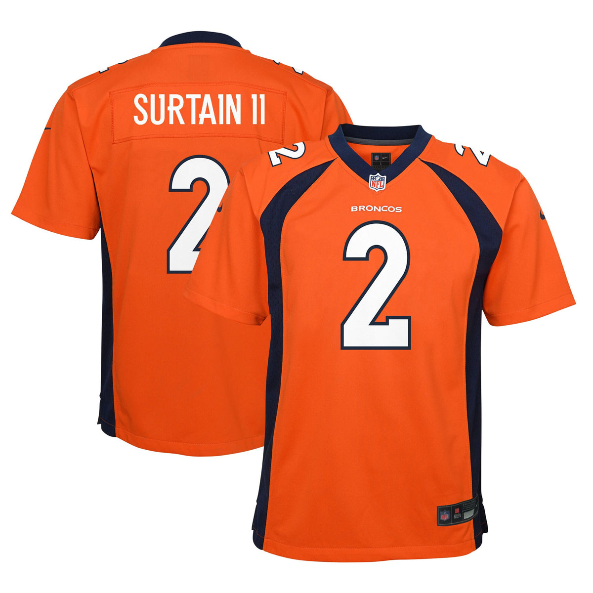 Patrick Surtain II Denver Broncos Nike Youth Game Jersey   Orange