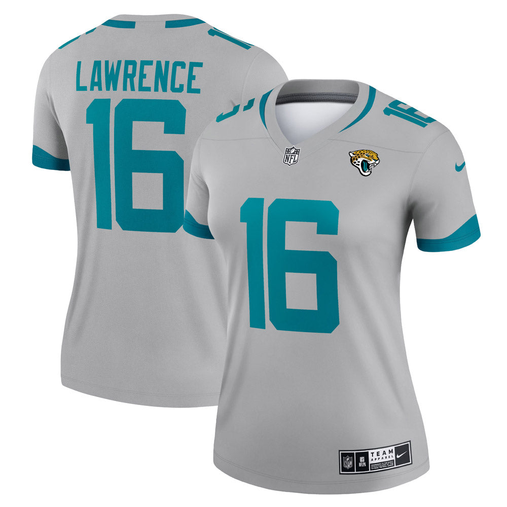 Women s Jacksonville Jaguars Trevor Lawrence Inverted Legend Jersey Silver