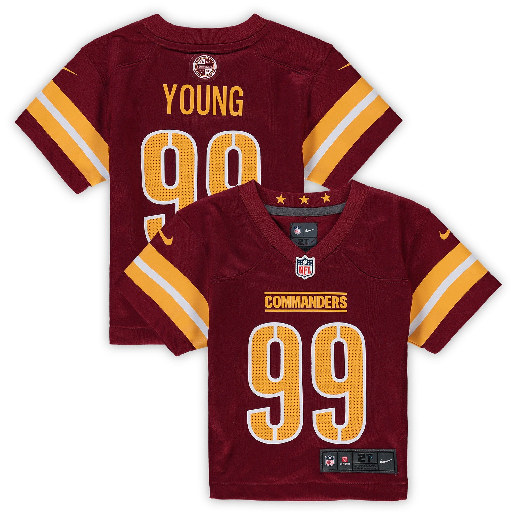Chase Young Washington Commanders Nike Toddler Game Jersey   Burgundy