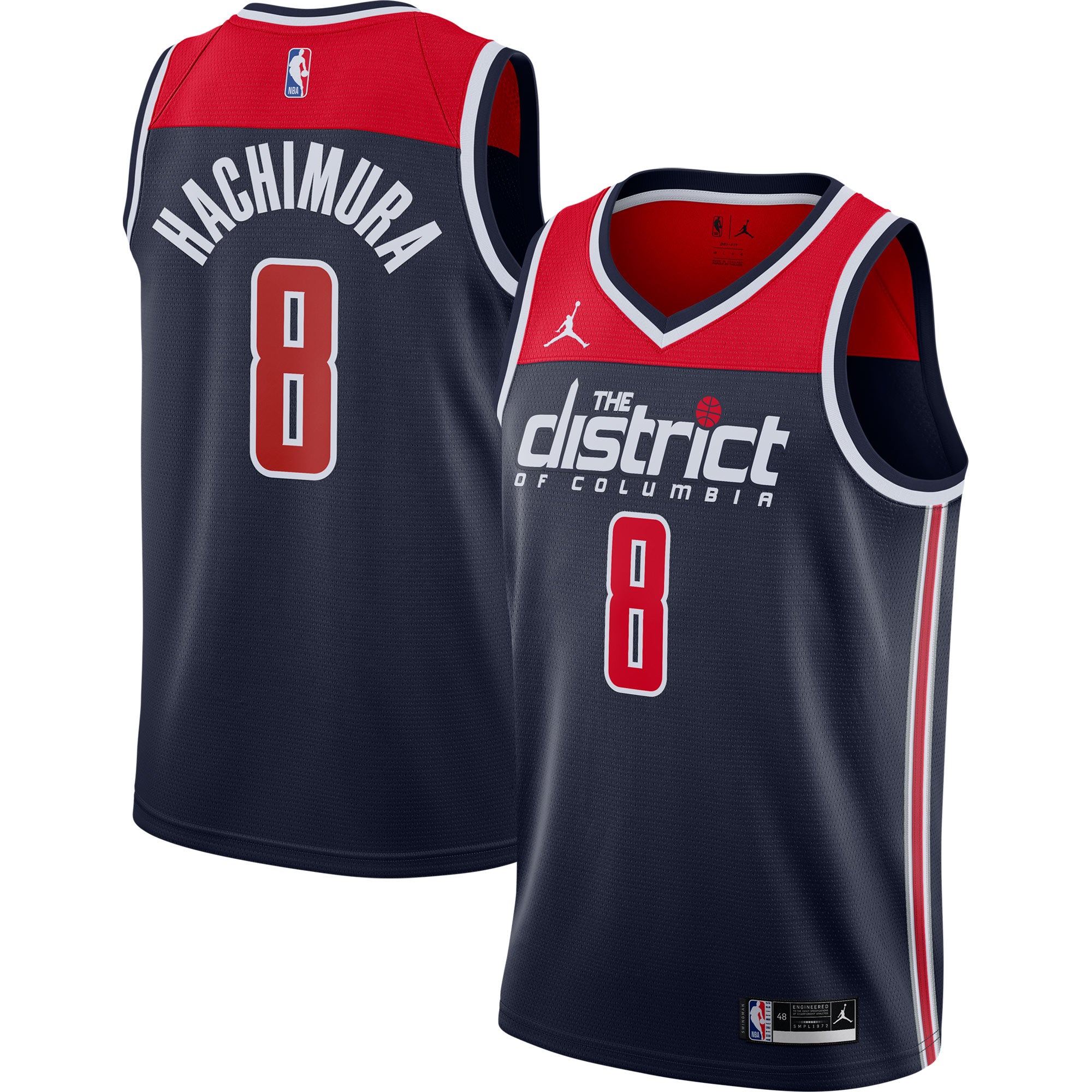 Rui Hachimura Washington Wizards Jordans Brand 2020/21 Swingman Player Jersey - Statement Edition - Navy