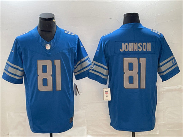 Men s Detroit Lions  Calvin Johnson Blue 2023 Vapor Untouchable Limited Stitched Jerseys