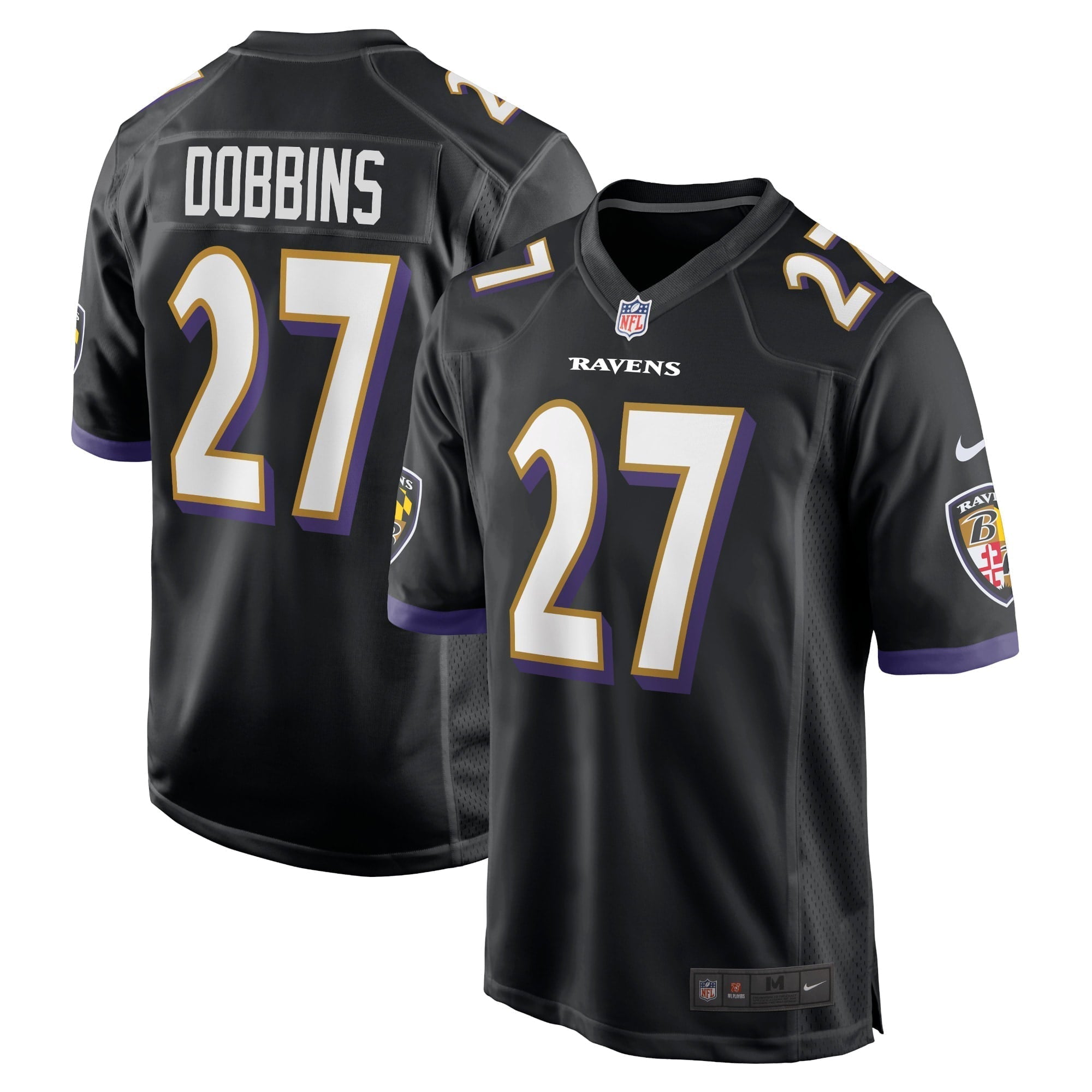 Men s Nike J.K. Dobbins Black Baltimore Ravens Game Jersey