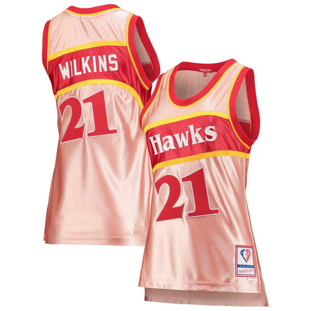 Dominique Wilkins Atlanta Hawks, NBA Jerseys Mitchell & Ness Women's 75th Anniversary Rose Gold 1986 Swingman Jersey - Pink
